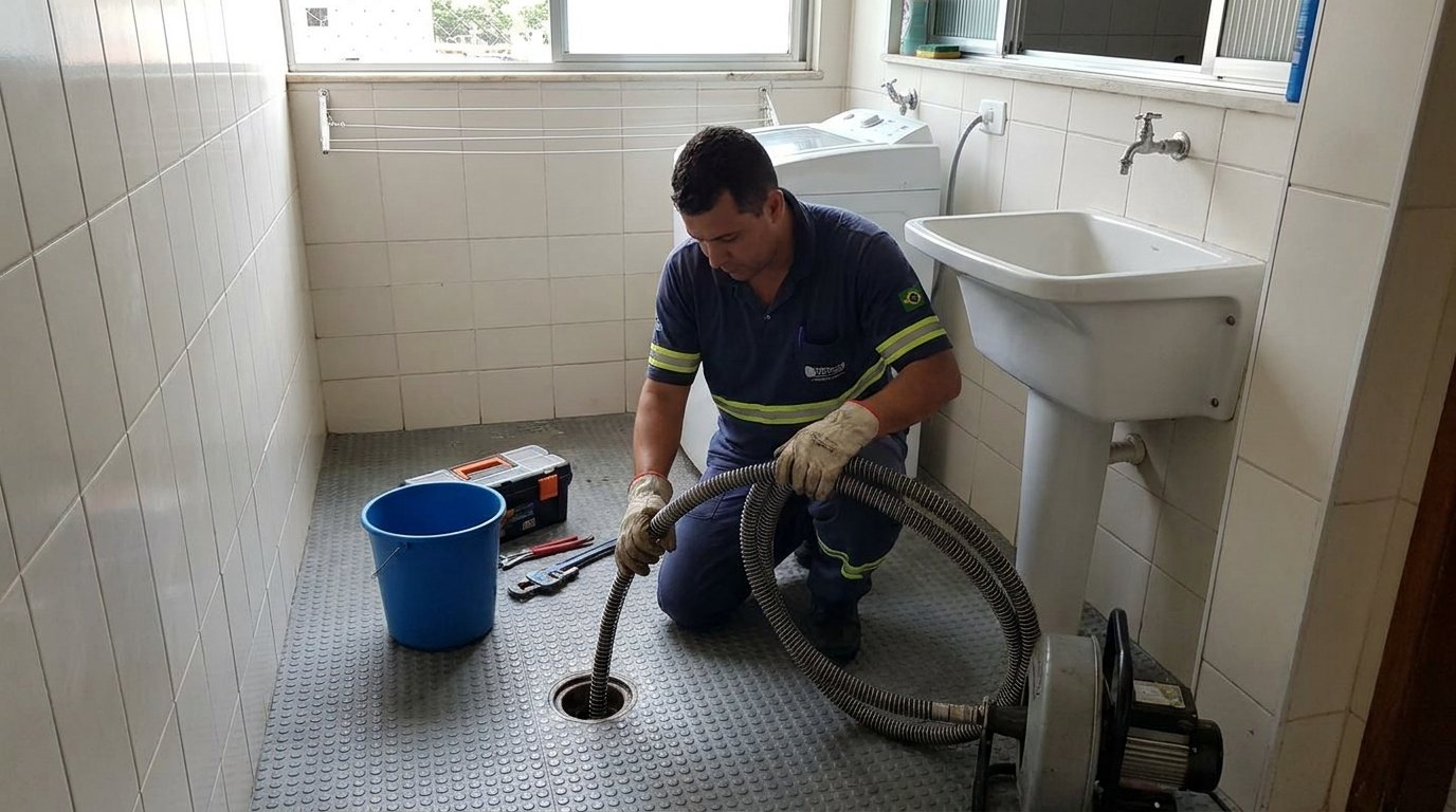 Ponto de Esgoto na Lavanderia em Fortaleza‑CE